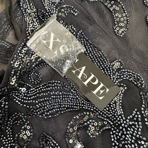 NWT Xscape Embellished Chiffon Beaded Top Maxi Dress Women's Gray Size 8 - Picture 8 of 8